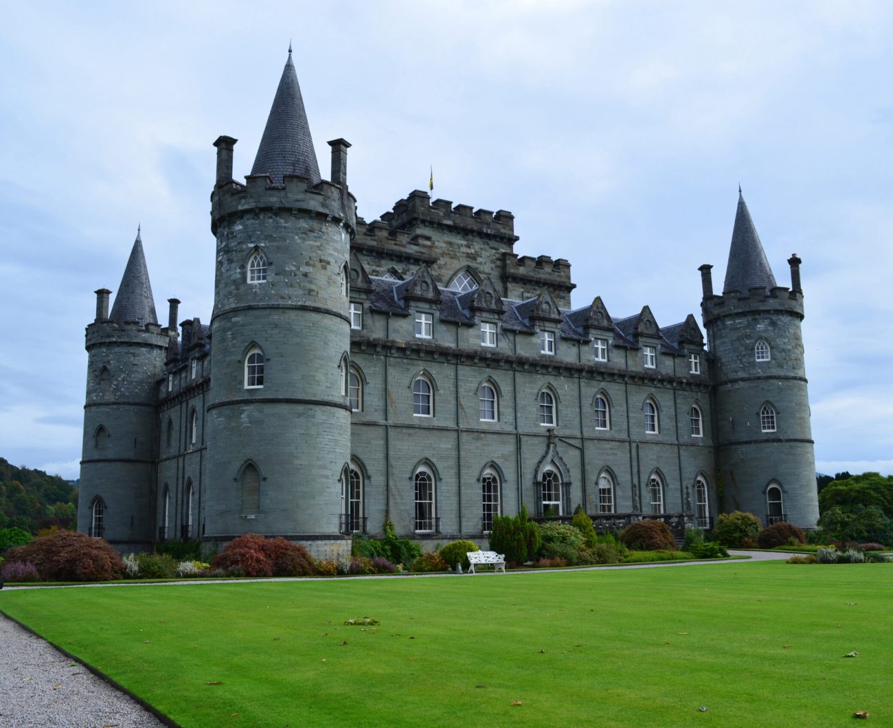 Lush landscape at Inveraray Castle in Argyll Scotland.